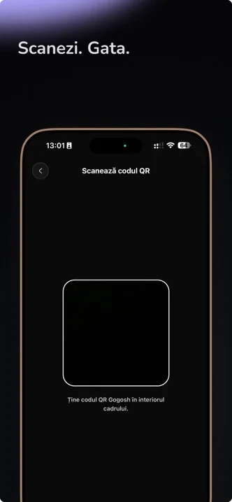 Gogosh: scanare cod QR pentru ștampilă